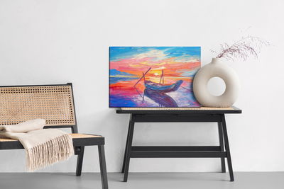 Ljuddämpande tavla - Fishing boats in the sea