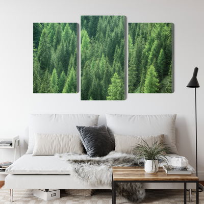 Ljuddämpande tavla - 3d green forest view