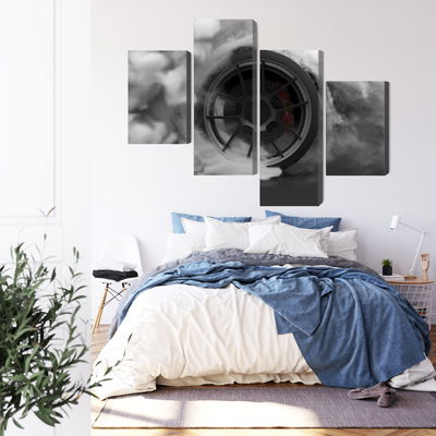 Ljuddämpande tavla - Car wheel in a cloud of 3d