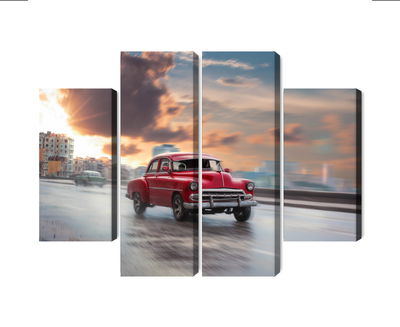 Ljuddämpande tavla - Historic car on the road