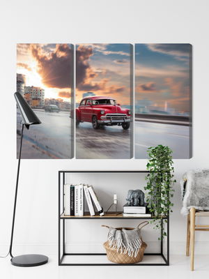 Ljuddämpande tavla - Historic car on the road