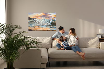 Ljuddämpande tavla - Horses at the seaside