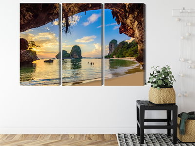 Ljuddämpande tavla - Sunset on a beach in thailand