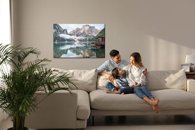 Ljuddämpande tavla - Wild lake braies, Italy