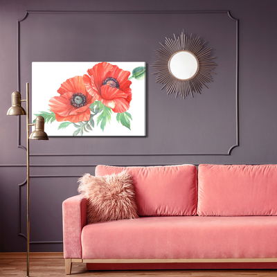 Ljuddämpande tavla - Red poppies painted