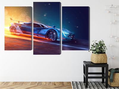 Ljuddämpande tavla - 3d futuristic sports car