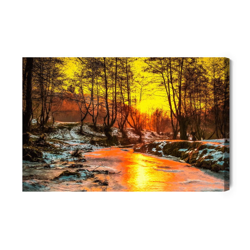 Ljuddämpande tavla - Sunset in the forest