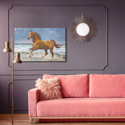 Ljuddämpande tavla - Horse, sun and sea