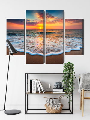 Ljuddämpande tavla - Sunset on the sea 3d