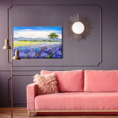 Ljuddämpande tavla - Lavender field painting