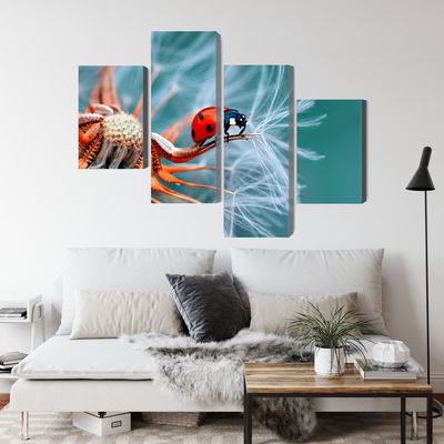 Ljuddämpande tavla - Ladybug on a dandelion