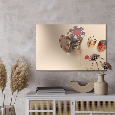 Ljuddämpande tavla - Game chips and dice