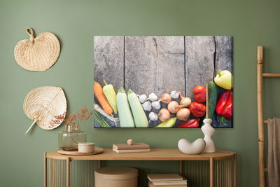 Ljuddämpande tavla - Vegetables on wood