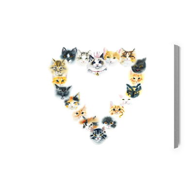 Ljuddämpande tavla - Heart of kittens