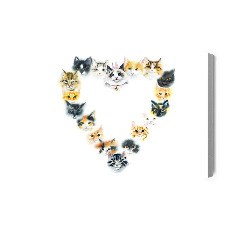 Ljuddämpande tavla - Heart of kittens