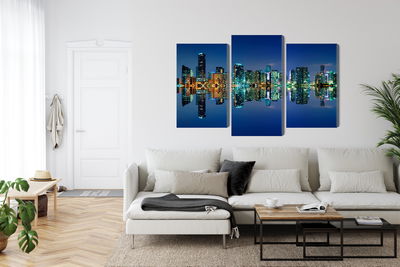 Ljuddämpande tavla - Panorama of miami by night