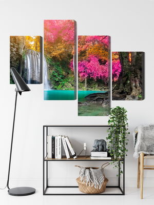 Ljuddämpande tavla - A beautiful forest waterfall