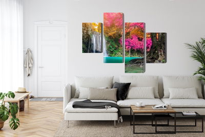 Ljuddämpande tavla - A beautiful forest waterfall