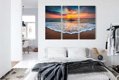 Ljuddämpande tavla - Sunset on the sea 3d