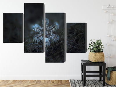 Ljuddämpande tavla - Snow flake in 3d macro scale