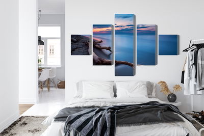 Ljuddämpande tavla - The sea landscape at evening