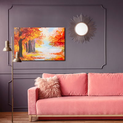 Ljuddämpande tavla - Forest landscape in autumn