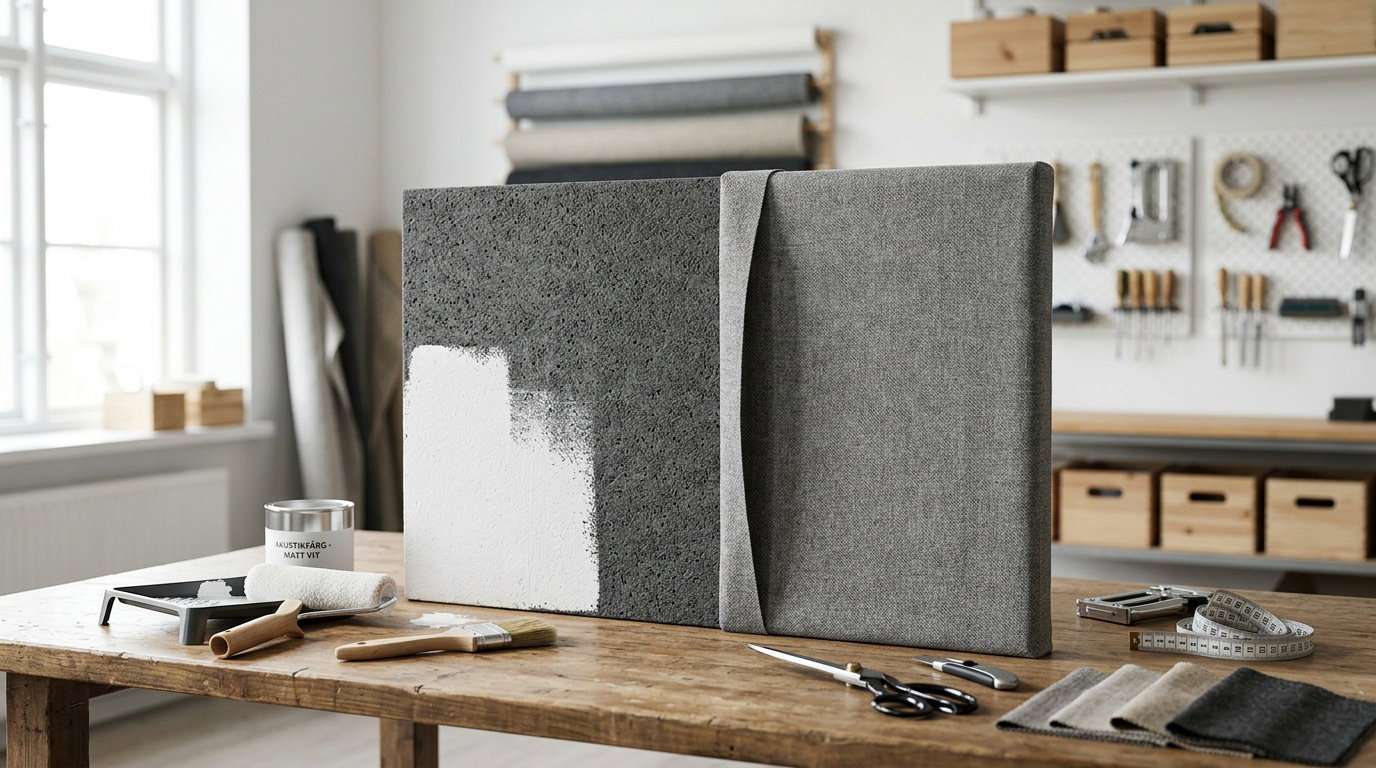 Går det att måla eller klä en ljudabsorbent med tyg?