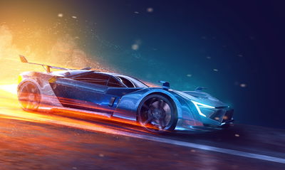 Ljuddämpande tavla - 3d futuristic sports car