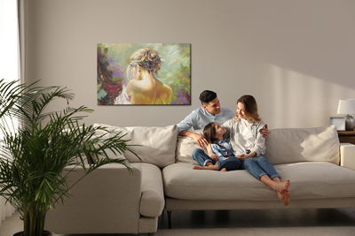 Ljuddämpande tavla - Portrait of a pensive woman