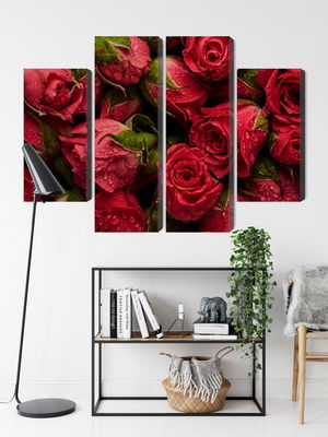 Ljuddämpande tavla - Roses with water drops