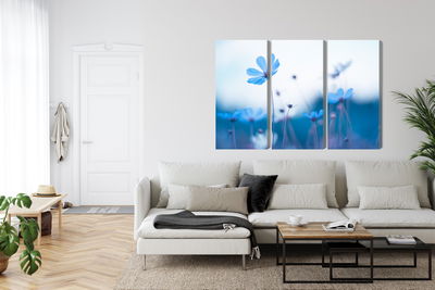 Ljuddämpande tavla - Delicate blue flowers