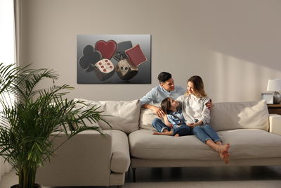 Ljuddämpande tavla - Black and red card symbols