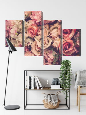 Ljuddämpande tavla - Delicate colorful 3d flowers