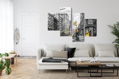 Ljuddämpande tavla - View of the street of new