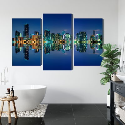 Ljuddämpande tavla - Panorama of miami by night