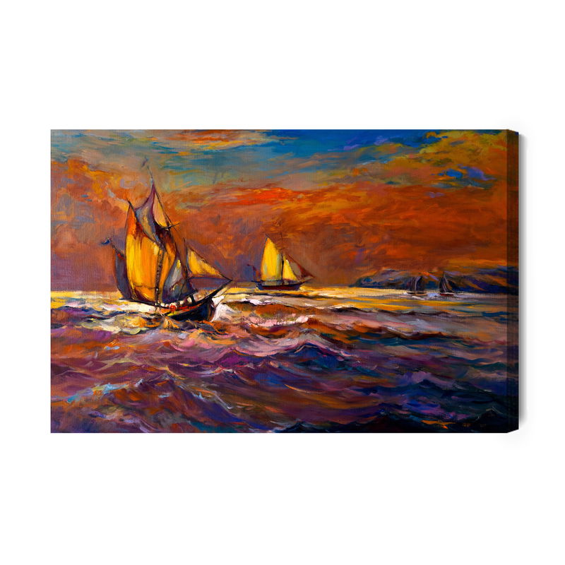 Ljuddämpande tavla - Sea storm abstraction