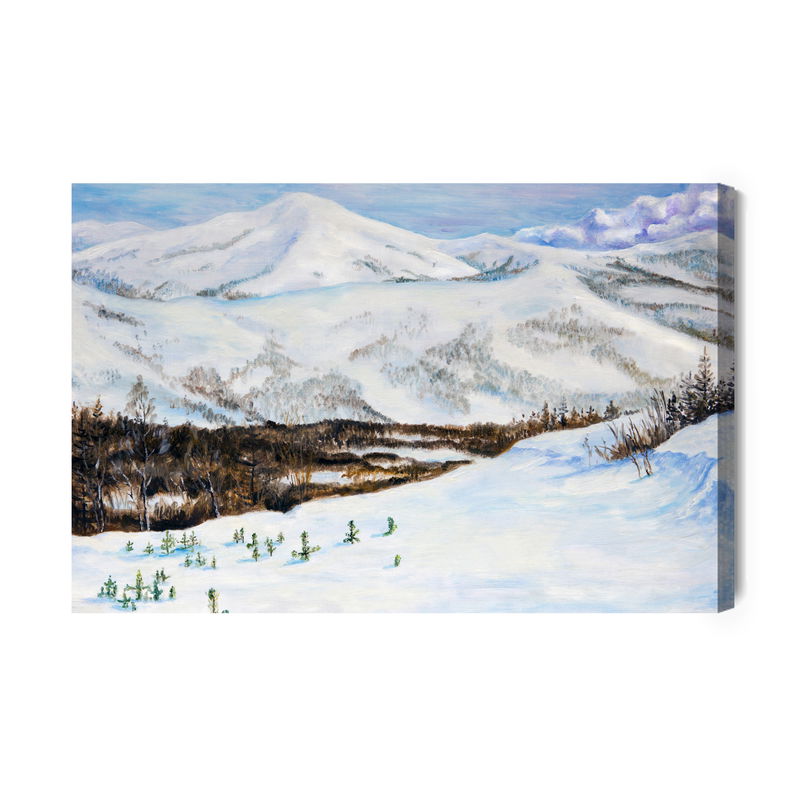 Ljuddämpande tavla - Landscape with snow-capped