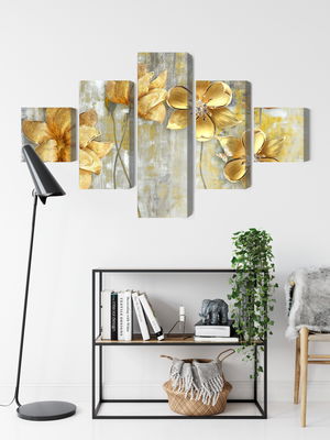 Ljuddämpande tavla - Decorative flowers in shades