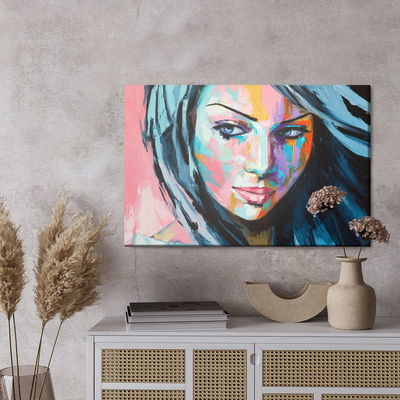 Ljuddämpande tavla - Colorful female portrait