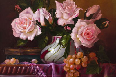 Ljuddämpande tavla - Bouquet of roses in a vase