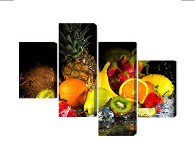 Ljuddämpande tavla - Fruit with a splash of water