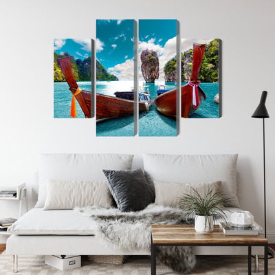 Ljuddämpande tavla - Boats at the andaman sea