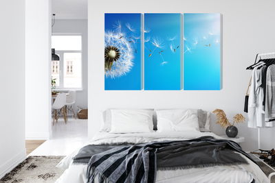 Ljuddämpande tavla - Dandelion with flying seeds