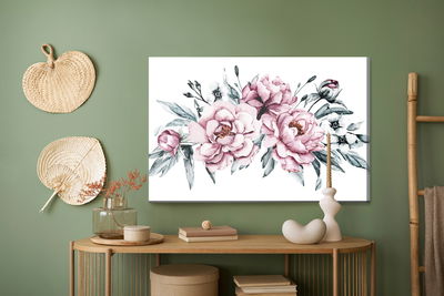 Ljuddämpande tavla - Composition of peony flowers