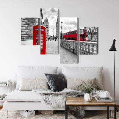 Ljuddämpande tavla - Red phone booth in London