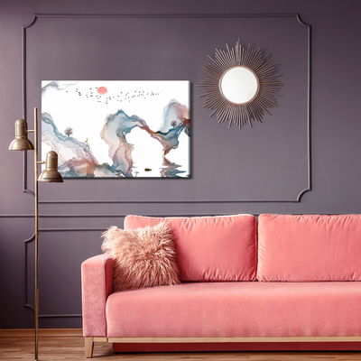 Ljuddämpande tavla - Colourful abstract landscape