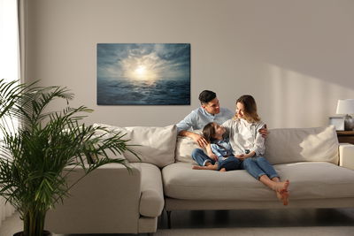 Ljuddämpande tavla - Sunset on a stormy sea