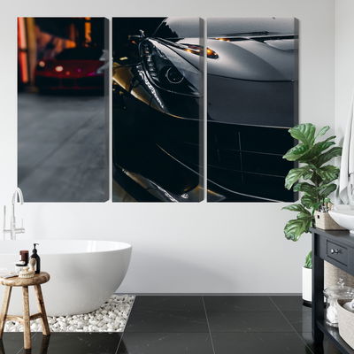 Ljuddämpande tavla - Front of a black sports car