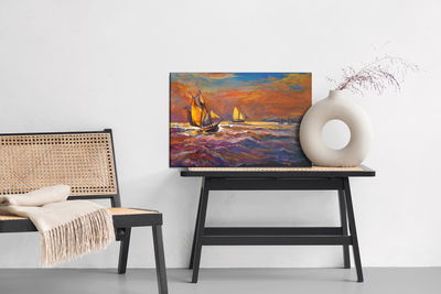 Ljuddämpande tavla - Sea storm abstraction