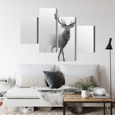 Ljuddämpande tavla - A stately deer in the fog